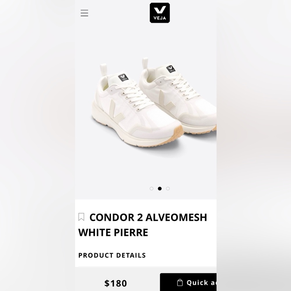 VEJA CONDOR 2 ALVEOMESH Size 6 - WHITE PIERRE